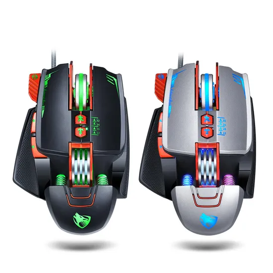 Computer Parts Desktop Wired USB RGB Mechanical Gaming 8 Key Mouse