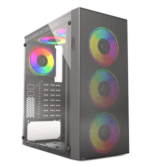 Computer Case Tower Gaming PC Case with RGB Fans