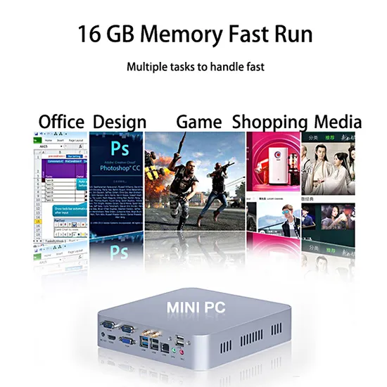 Wholesale Cheap Desktop Industrial 4GB 128GB SSD I7 Mini PC