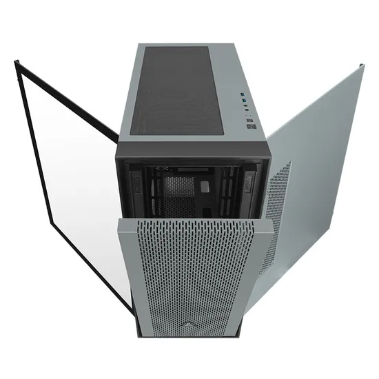 Gray-Gank360- June Hot Sale- Water-Cooling-ATX-Glass -Meshes-Gaming Computer PC Cases/Casing