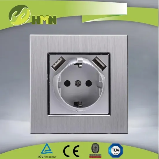 EU Wall Mounted Schuko USB Germany Standard Wall Socket Double Port Socket 2.1A USB Charge Wall Socket