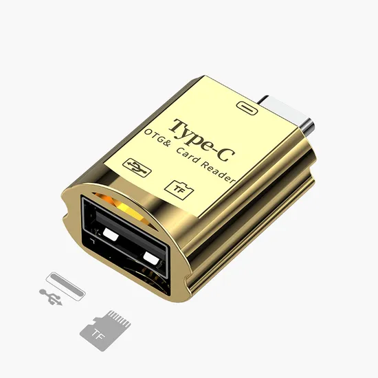 Portable Zinc Alloy USB C Micro SD Card Reader Type C to USB Adapter SD Card Reader