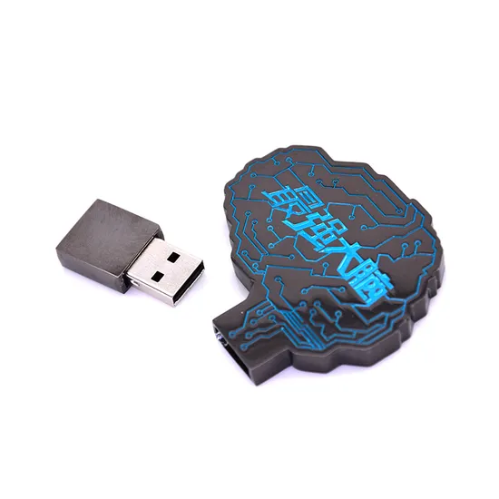 Factory Custom Made 3D Gun Black Nickel Plated Metal Alloy Craft Manufacturer Customized Promotion Gift Bespoke Embossed Brain Shaped USB Flash Drive Body Case