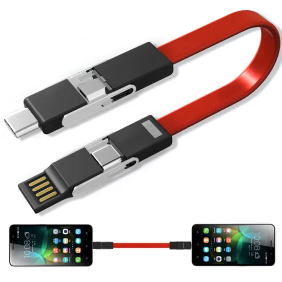 13cm Keychain Phone Charger 6 in 1 Mini Magnetic USB Cable for iPhone/ Android Key Ring Data Cable