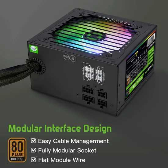 RGB Power Supply, Zero Noise Design, Support Rtx GPU Cards