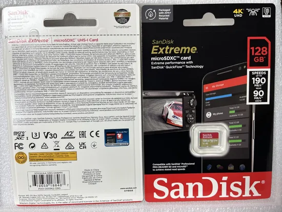 Sandisk Extreme Micro SD Card 128g A2 U3 V30 for Drone Nintendo Sport Camera