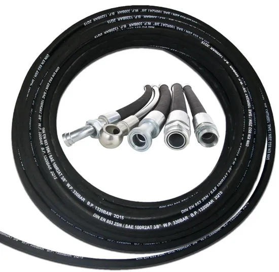 Industrial Flexible High Pressure Steel Wire Hydraulic Rubber Fuel Oil Hose Assembly with Both End Fitting Factory
