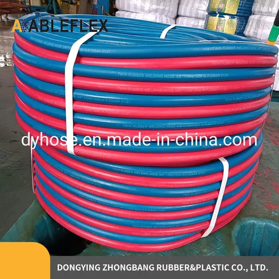 Factory Direct Rubber 6.5mm Oxygen Welding Equipment Acetylene Cylinders Twin Hose for Welding Machine