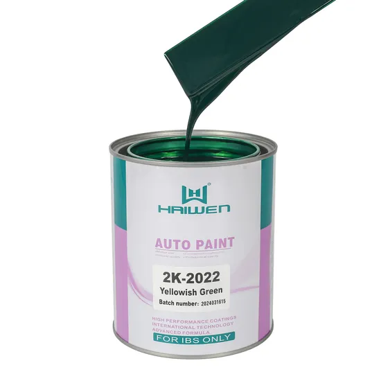 Haiwen Car Acrylic Automotive Paint Liquid Coating 2K Yellowish Green Base Coat Automobile Repair Paint for Car Refinish
