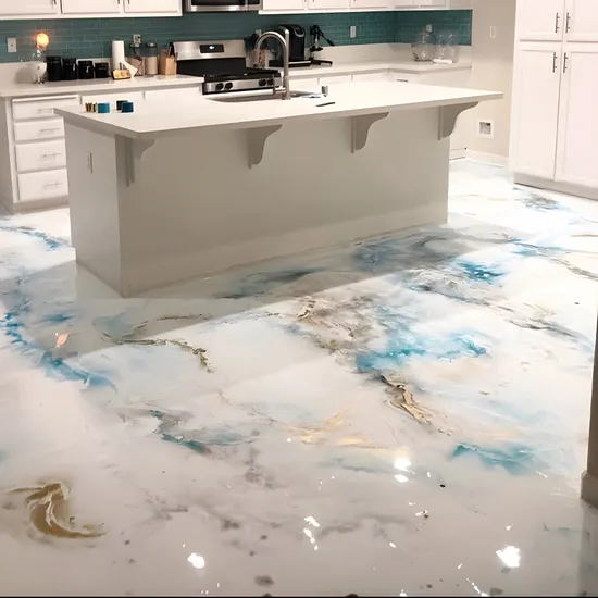 Clear Hard Floor Epoxy Resin Metallic Flooring
