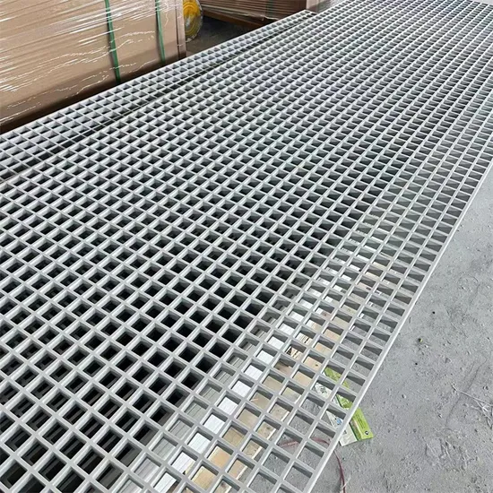 Non-Slip Standard Shipping Centers Light Grey FRP Fiberglass Grating