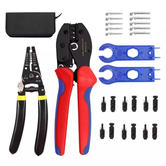 Factory Price Solar PV Crimping Tool Kits for 2.5-6.0mm2 Mc4 Connectors, Solar Tool Set with Mc4/Mc3 Crimper, Stripper, Cutter