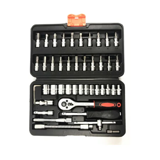 46PCS Socket Wrenches Set 1/4" Dr for Vehicle Maintenance Tools Auto Tool