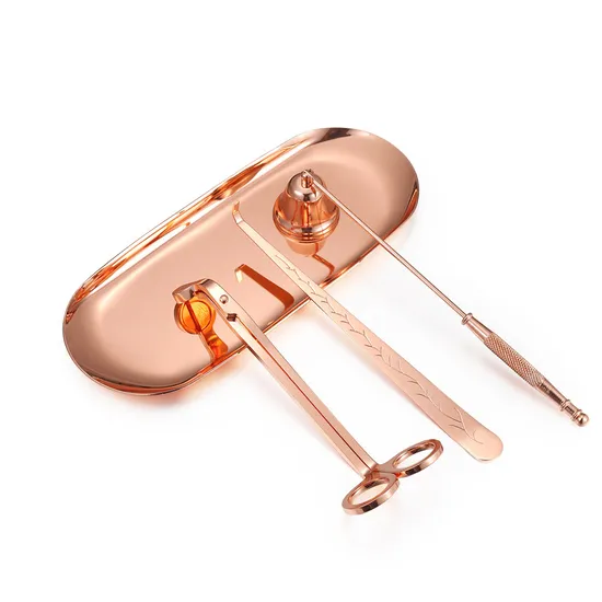 Luxury Rose Gold Wholesale Bulk Candle Wick Cutter Trimmer Set