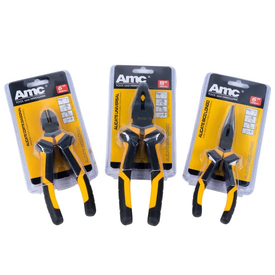 High Quality Combination Plier with Double Color Plastic Handle 8′′/7′′/6′′ Satin Finish