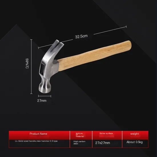 Durable Machinist Hammer with Comfortable Wooden and PVC Handles