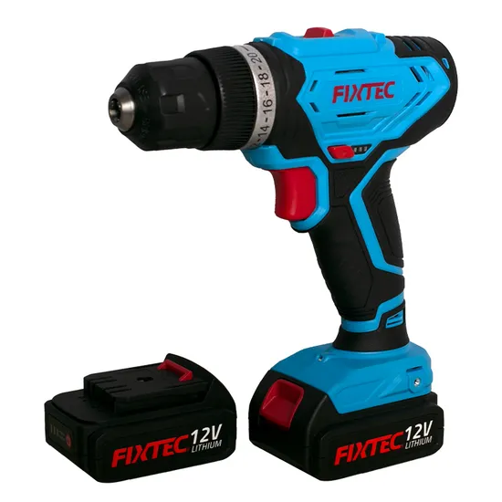 Fixtec 2X1500mAh Li-ion Battery 10mm Impact Drill 25n. M 12V Cordless Power Drills