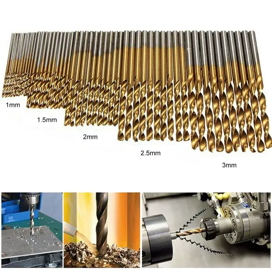 50PCS High Speed Steel Twist Drill Drill Bit for Iron