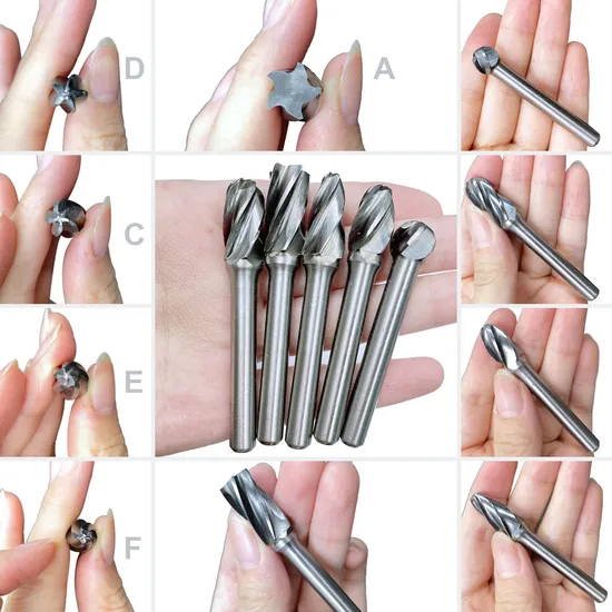 5-Piece Aluma Cut Tooth Tungsten Carbide Rotary Burr Set for Power Tools