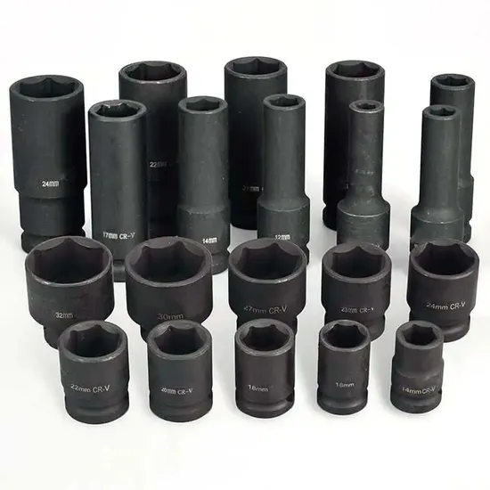 1′′ Black Phosphide Pneumatic Sleeve Impact Socket