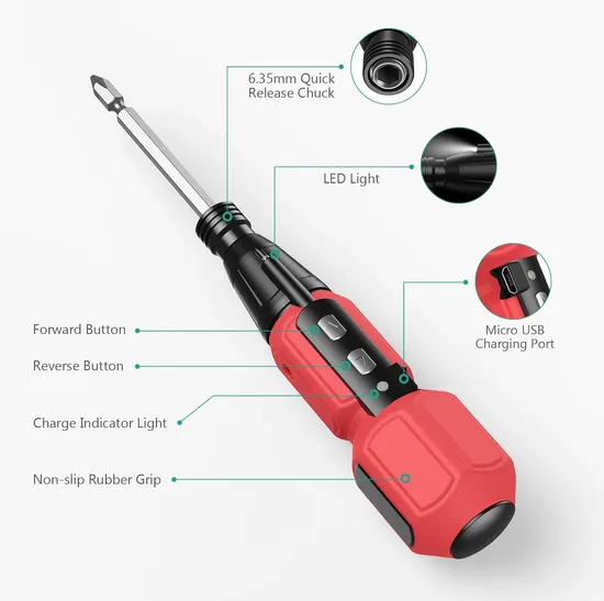 Cordless Electric Screwdriver, Rechargeable Power Screwdriver, Mini Electric Repair Tool Kit