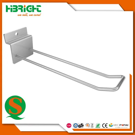 Supermarket U Shape Double Wire Euro Bar Shelves Display Hook