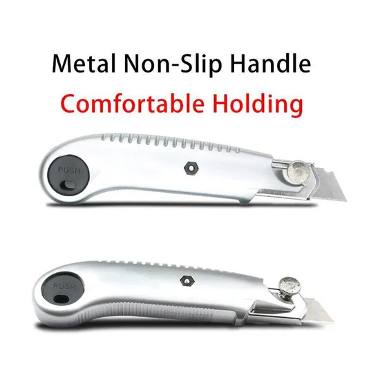 Utility Knife Retractable Utility Knife Box Cutters Heavy Duty with 5PCS Extra Blades, Self Loading Blades Function