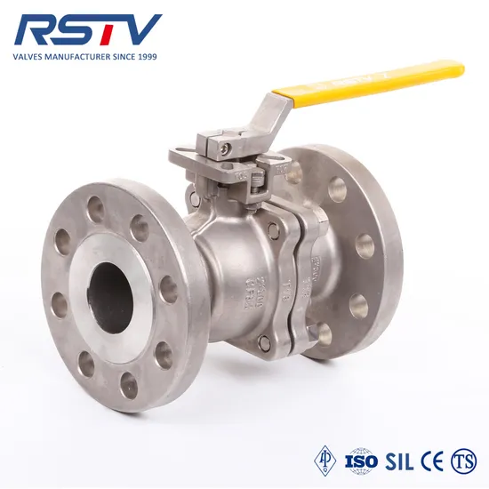 Rst DIN Pn16/Pn25/Pn40 2PC Flanged Full Port Ball Valve 1.4408 / 1.4308 304 316 316L