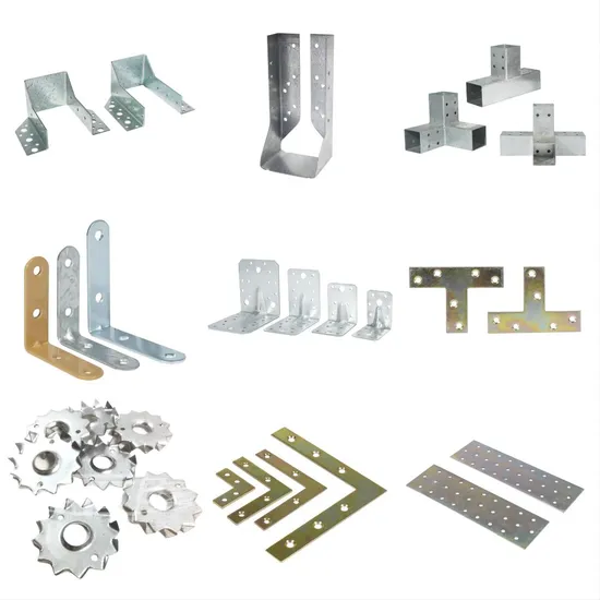 Various Kinds of Custom Zinc Plated Stamping Wood Connector Bracket Joist Hangers Corner Bracket Narrow Square Heavy Duty Angle L Flat Angle T Connector