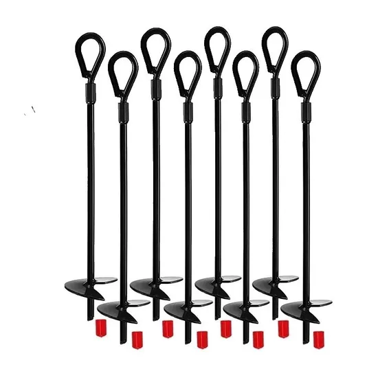 Black Powder Coated Auger Anchor/Earth Anchor with Custom Colors