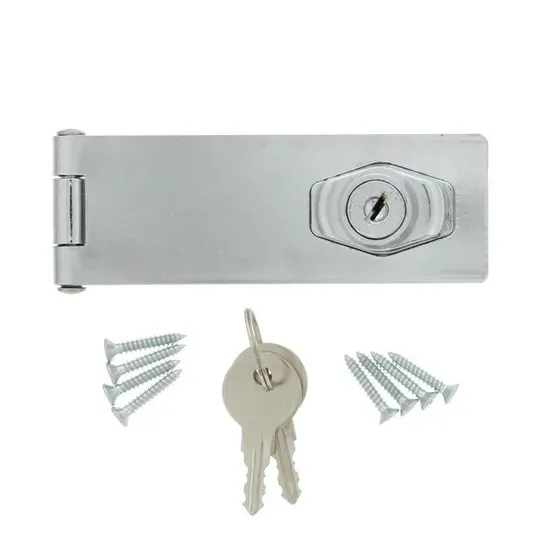 4-1/2 in. Chrome Plated Locking Safety Hasp
