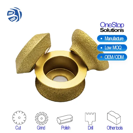 Full Bullnose Vacuum Brazed Diamond Tool Grinding Tools Marble Edge Profiling Wheel
