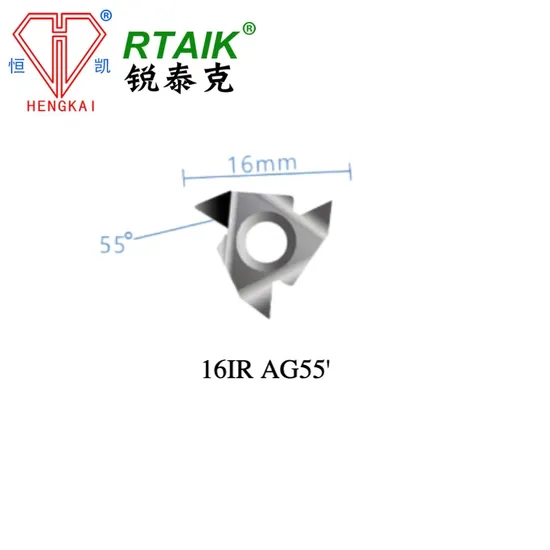 Diamond PCD CNC Turning Blade-16er AG60′ R0.1/R0.2 Super Hard Gem Thread Cutter Head