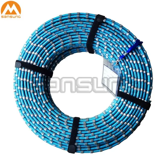 11.5mm Rubberized Sintered Beads Diamond Wire for Natural Granite and Marble Stone Quarry Cutting