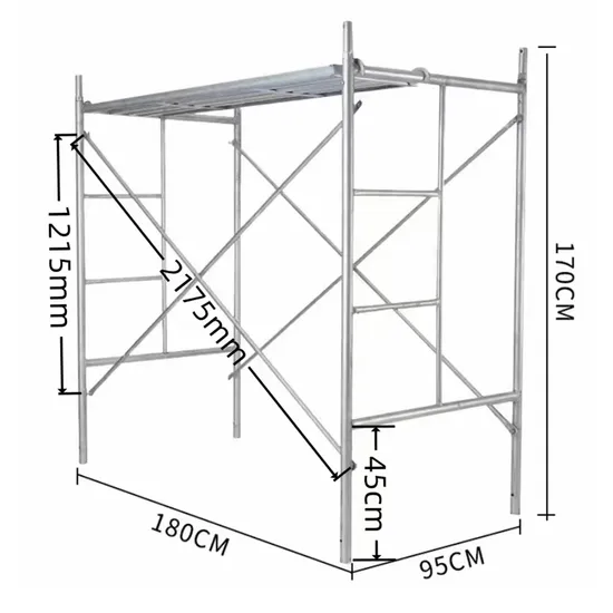 1.7m/1.9m Height Door Frame Mobile Walk Through Ladders H Frame Scaffold