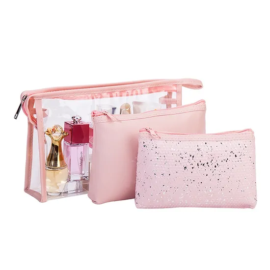 New Piece Glitter Filled Zipper Clutch Women Makeup Cosmetic Bag
