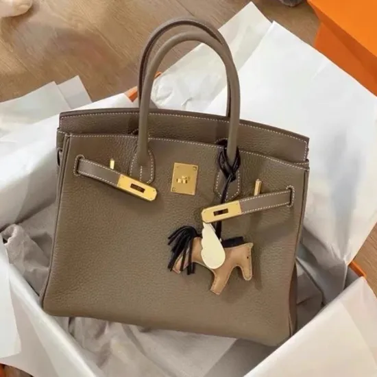 2024 New Bag Birkinbag Women′s Handbag Kelly Baotou Layer Cowhide Single Shoulder Crossbody