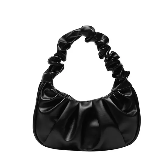 Trendy New Designer Brand Retro Women Pleated Cloud Woman Bag Designer PU Leather Wrinkled Leather Bag Bolsa De Cuero Tote Wild Woman Handbag
