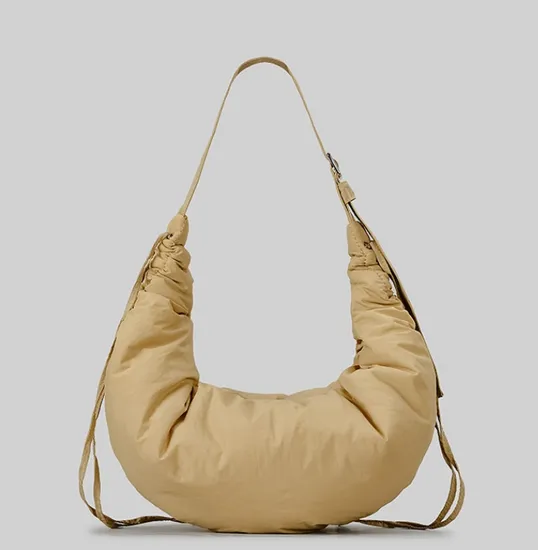 Winter Fold Pendant Crescent Vagabond Polyster Lady Handbag Nylon Shoulder Bag