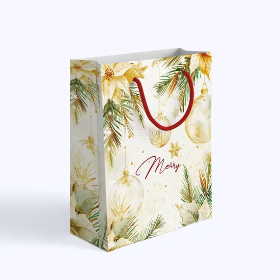 Printed Brand Logo Clothing Retail Gift Packaging Paper Shopping Bag with Handle