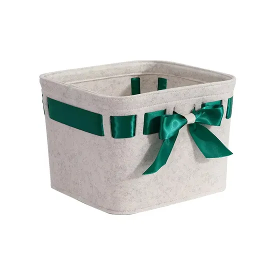 Boutique Ribbon Felt Basket Home Storage & Kitchen Storage Felt Basket