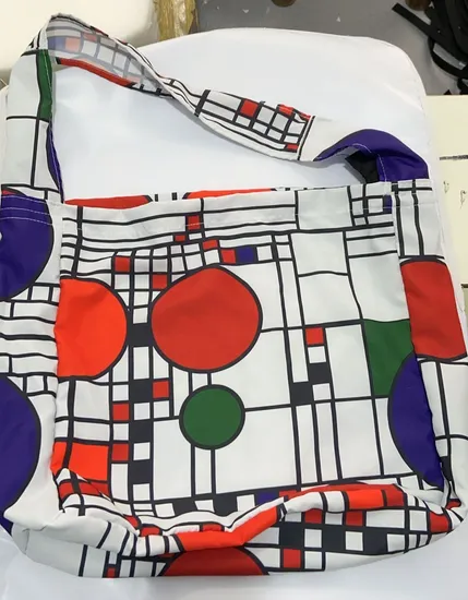Foldable Printed Tote Bag with a Small Pouch to Hold