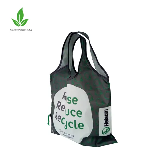 Factory Directly 100% Eco Recycled Custom RPET 190t 210d Folding Vest Shopping Bag
