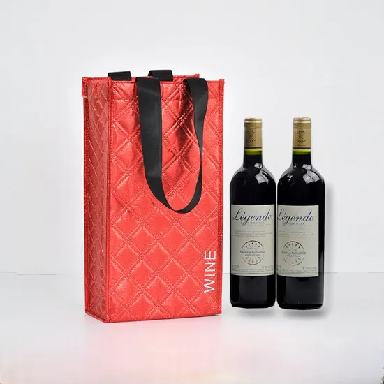 Durable Eco Printed Cheap Pattern PP-Non-Woven Wine Carry Bag