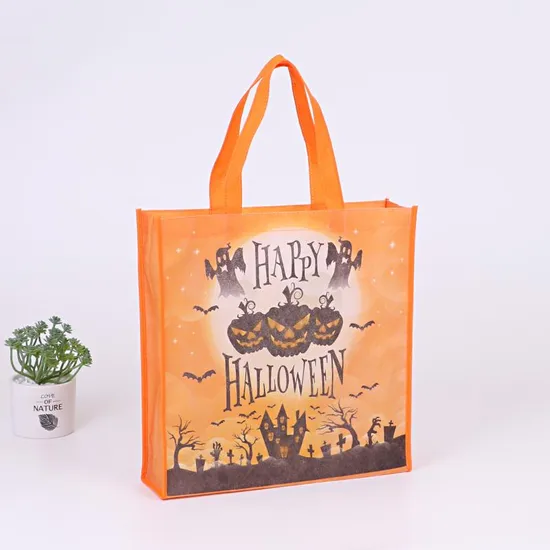 Halloween Series Covered Non-Woven Tote Bag Shopping Bag Handbag Beach Bag Shoulder Bag