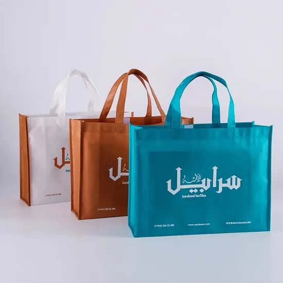 Colorful Recyclable Non Woven Fabric Shopping Tote Bag Custom Logo Foldable Reusable Shopping Bags