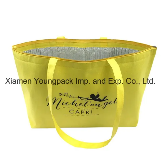 Custom Printed Large Black Nonwoven Polypropylene Reusable Insulated Grocery Bag