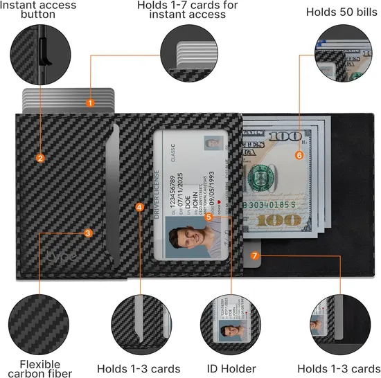 Men Leather RFID Blocking Smart Card Holder Wallet for Airtag