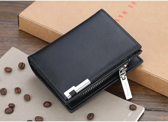 Foldable Men Short Bag Zipper Card Holder Purse Handbag Male Wallet