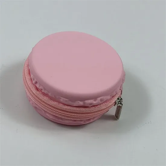 China Manufacturer Custom Candy Color Round Plain Macarone Silicone Coin Purse